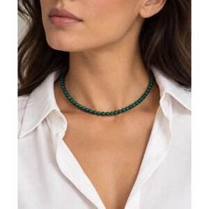 TI SENTO Milano Malachite Green Gemstone Necklace 925 Sterling Silver 15-19"